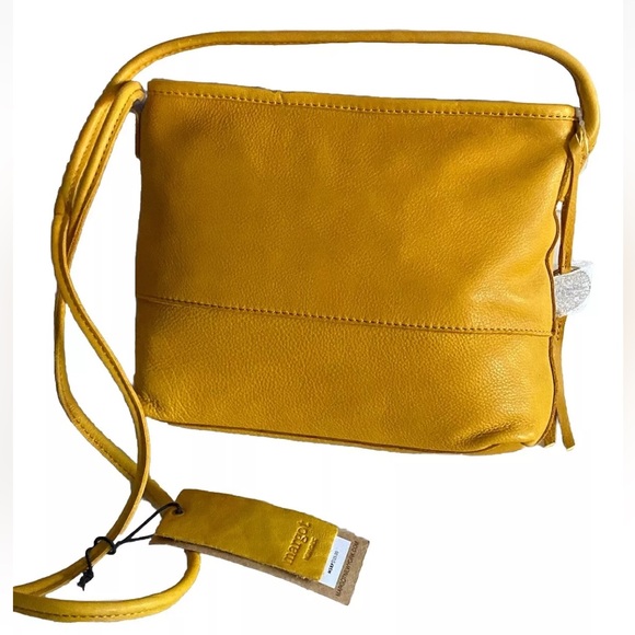 NWT Margot Derby Crossbody Bag & Margot Kate Card Case Soft Yellow Leather 2-PC - Picture 10 of 15